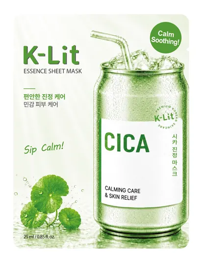 K-LIT CICA SOOTHING SHEET MASK, 25 ml